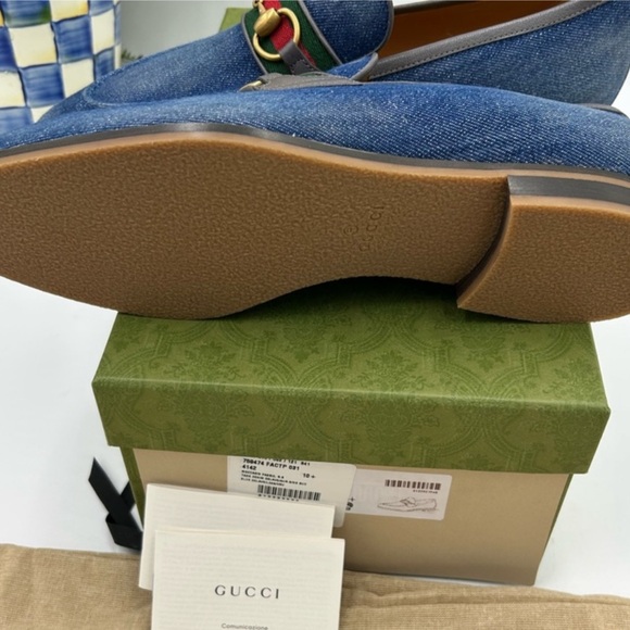 Men’s Gucci Horse Bit denim loafers . Size 10.5 - Picture 3 of 6